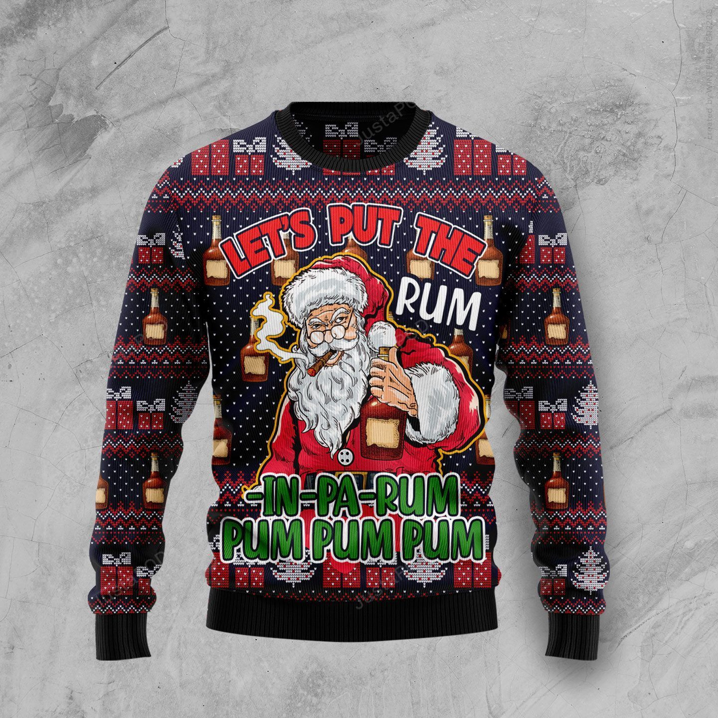 Let?S Put The Rum-In-Pa-Rum Pum Pum Pum Christmas Ugly Christmas Sweater Adult 3D Funny Matching for family