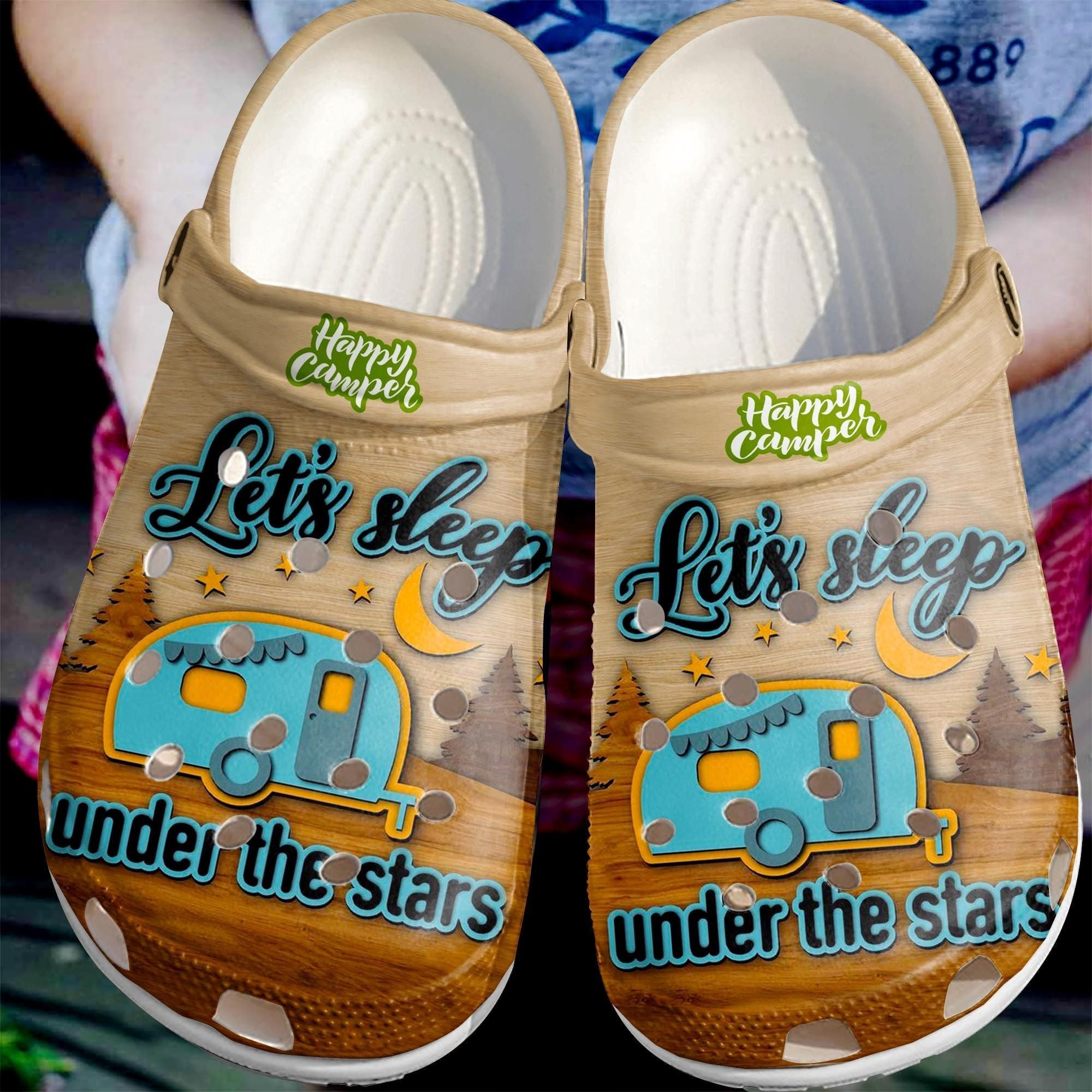 Lets Sleep Under The Stars Camping clogs Shoe Holiday Gift