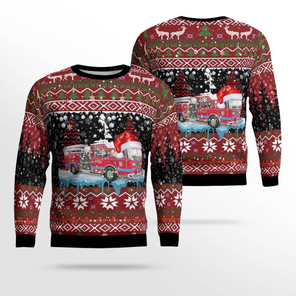Lewes Fire Department Lewes Delaware Christmas AOP Sweater Christmas Unisex Sweaters Gift For Christmas