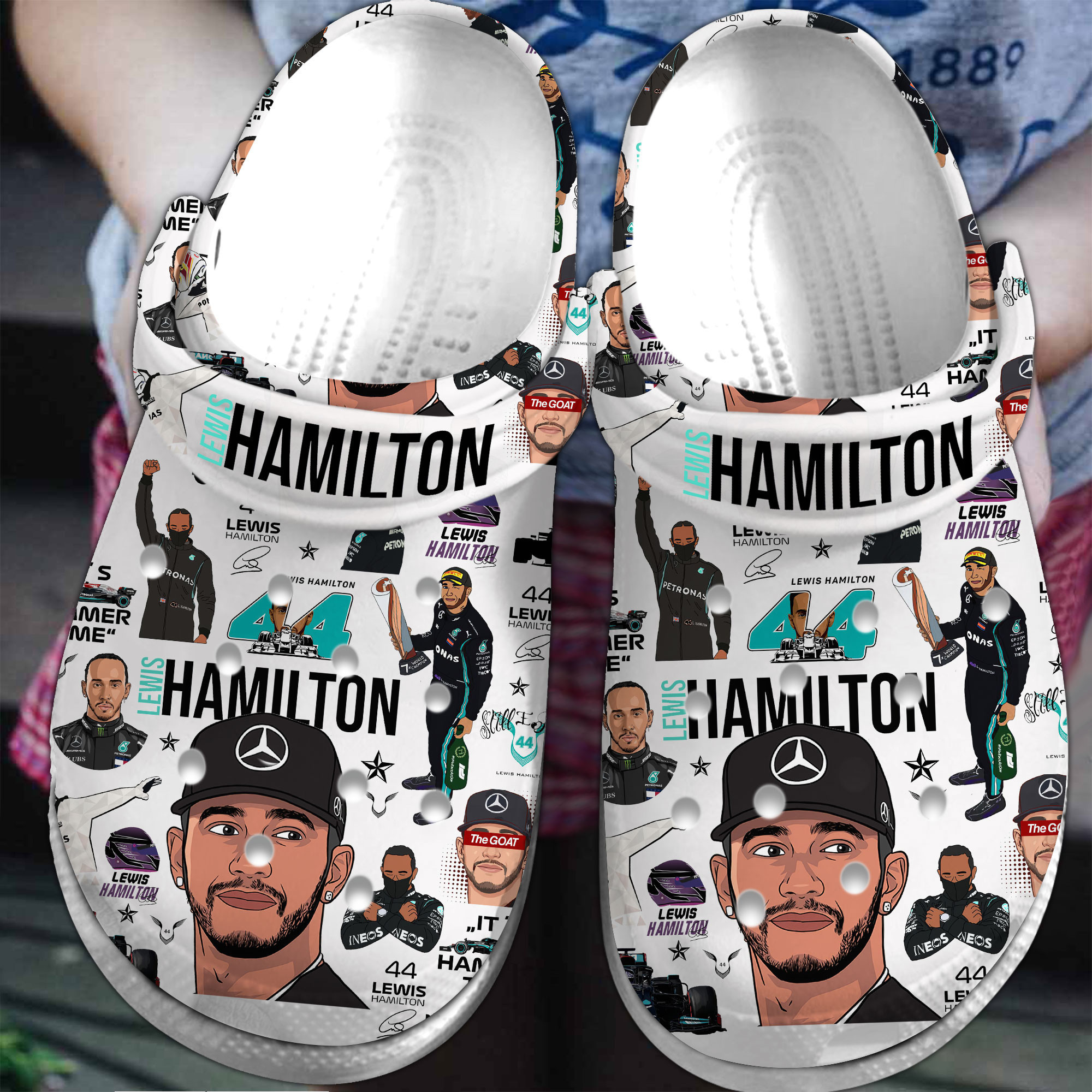 Lewis Hamilton F1 Sport Crocs Crocband Clogs Shoes Comfortable For Men Women and Kids