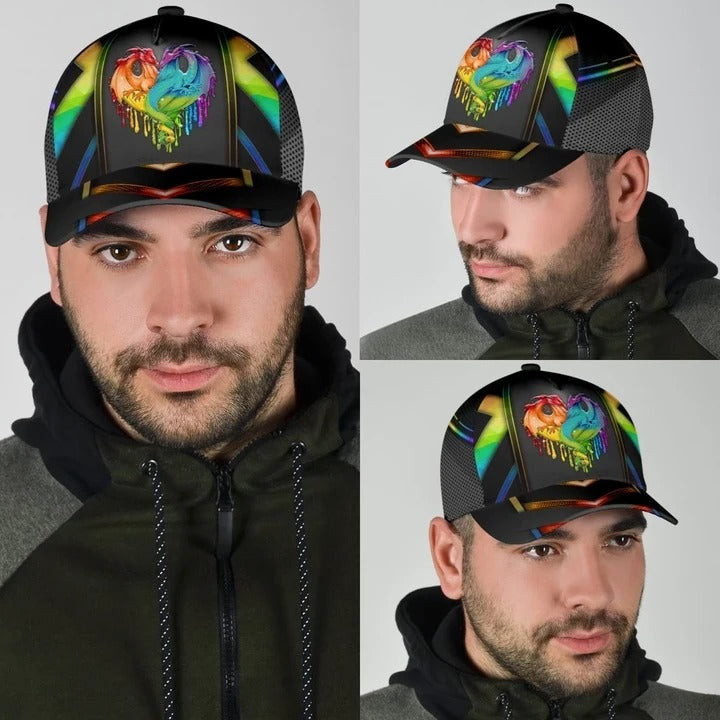 LGBT Accessories, Dragons LGBT Love Is Love Printing Baseball Cap Hat, Gift For Couple Gay Man Trucker Hats Custom Hats Gifts For Men & Women