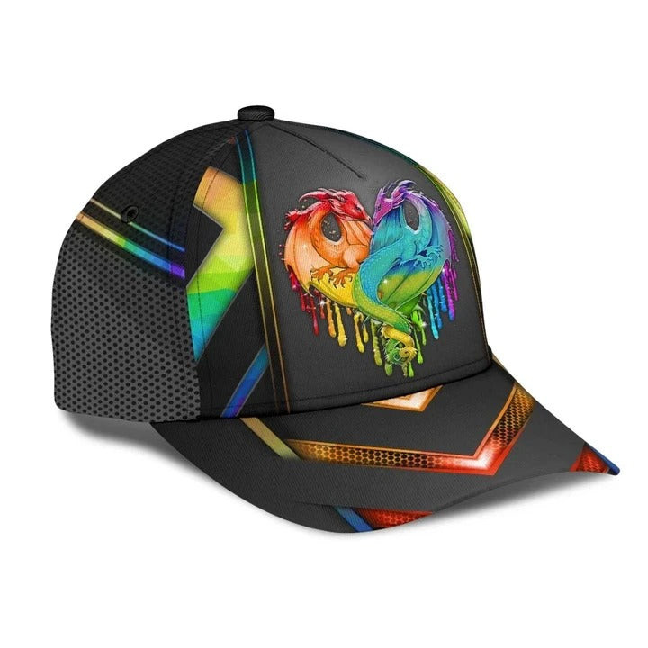 LGBT Accessories, Dragons LGBT Love Is Love Printing Baseball Cap Hat, Gift For Couple Gay Man Trucker Hats Custom Hats Gifts For Men & Women
