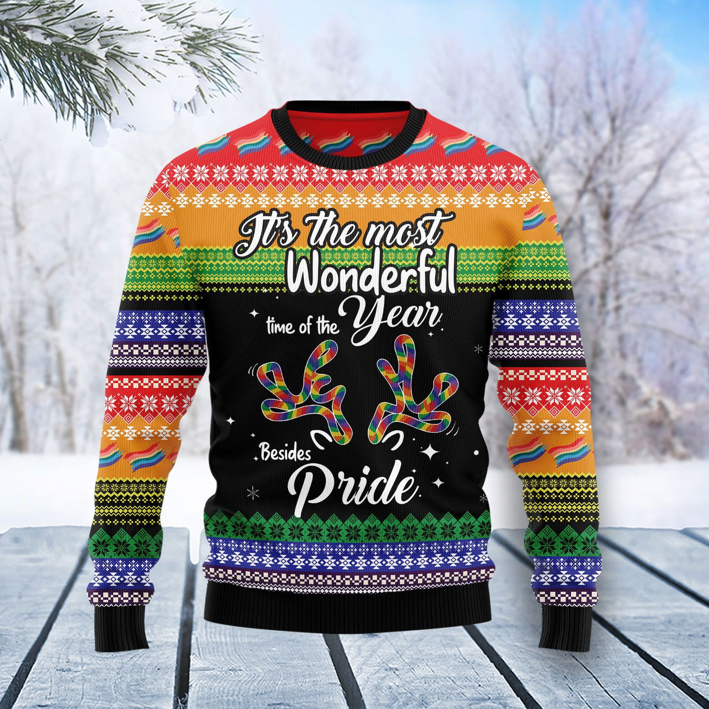 LGBT Beside Pride Ugly Christmas Sweater Adult 3D Funny Matching for family