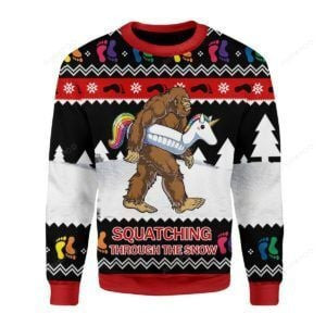 Lgbt Bigfoot Christmas Ugly Christmas Sweater Adult 3D Funny Matching for family