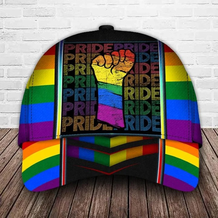 LGBT Cap Fight For Rights Pride LGBTQ Printing Baseball Cap Hat, Gay Pride Accessories Trucker Hats Custom Hats Gifts For Men & Women