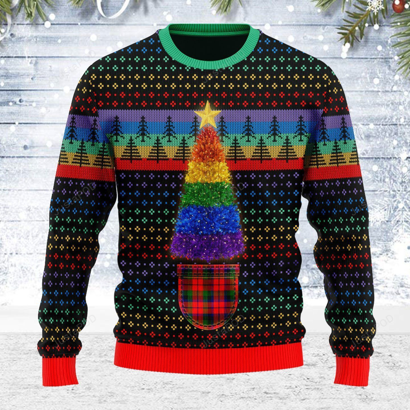Lgbt Christmas Tree Ugly Christmas Sweater Adult 3D Funny Matching for family