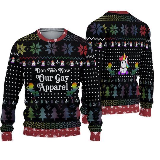 LGBT Don't We Now Our Gay Apparel Ugly Christmas Sweater - Image 2