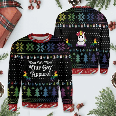 LGBT Dont We Now Our Gay Apparel Ugly Christmas Sweater Adult 3D Funny Matching for family