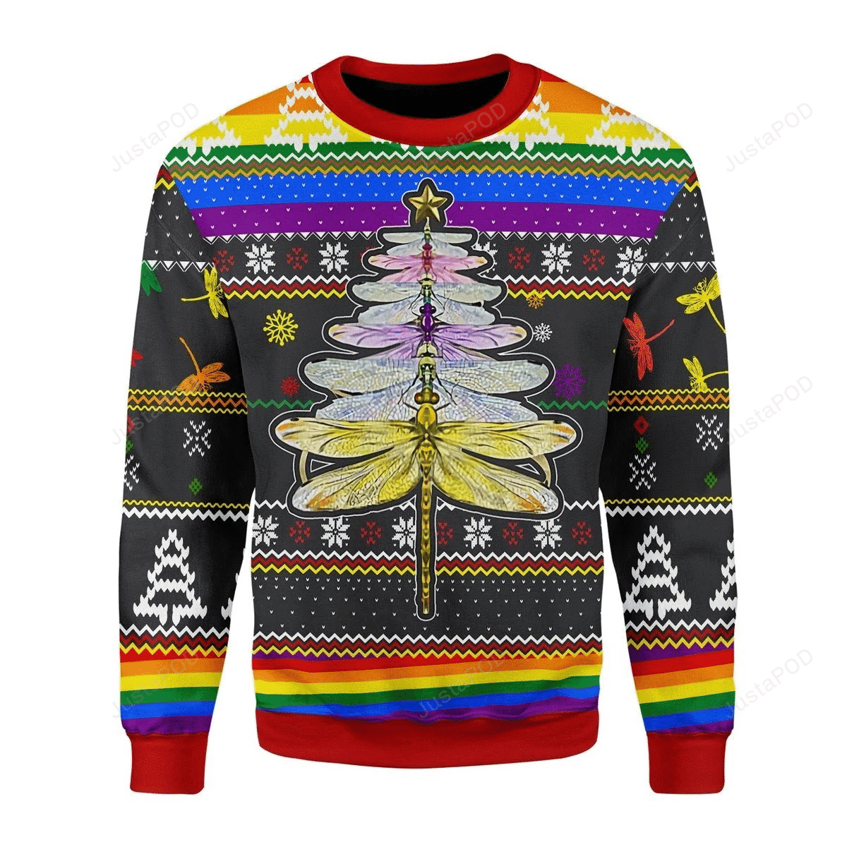 Lgbt Dragonfly Ugly Christmas Sweater Adult 3D Funny Matching for family