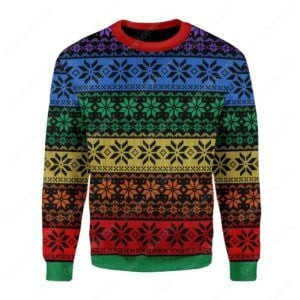 Lgbt Flag For Unisex Ugly Christmas Sweater Adult 3D Funny Matching for family