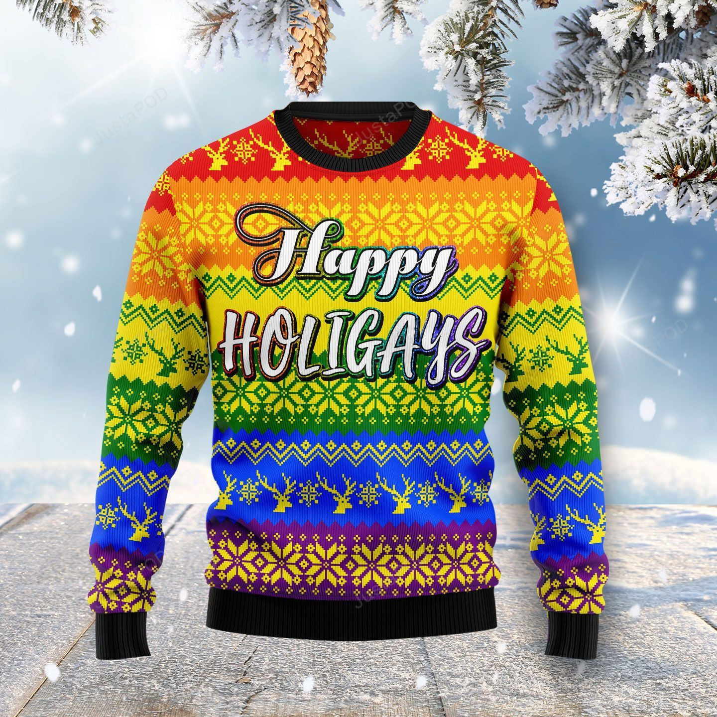 Lgbt Gay Pride Happy Holigays Ugly Christmas Sweater Adult 3D Funny Matching for family