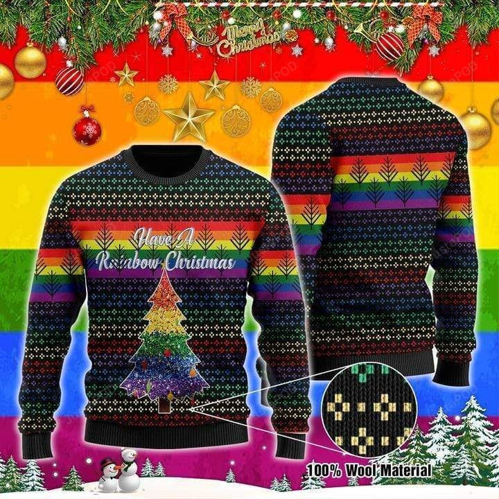Lgbt Have A Rainbow Ugly Christmas Sweater Adult 3D Funny Matching for family