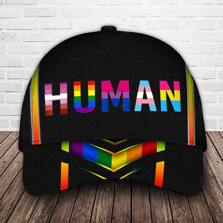 LGBT Heart Classic Cap, Lesbian Baseball Cap, Gay Pride Heart Rainbow Baseball Cap Trucker Hats Custom Hats Gifts For Men & Women