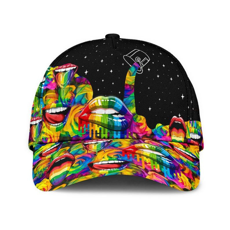 Lgbt Lips Classic Cap 3D Unisex Hat, Gift For Her, Human Cap, Trending Cap, American Cap Trucker Hats Custom Hats Gifts For Men & Women