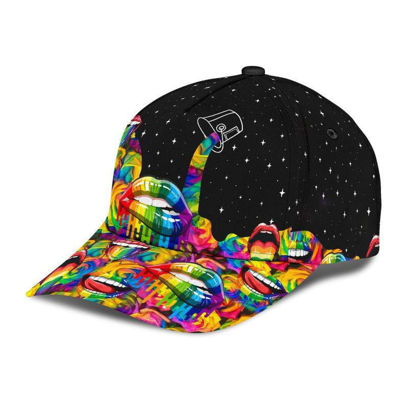 Lgbt Lips Classic Cap 3D Unisex Hat, Gift For Her, Human Cap, Trending Cap, American Cap Trucker Hats Custom Hats Gifts For Men & Women