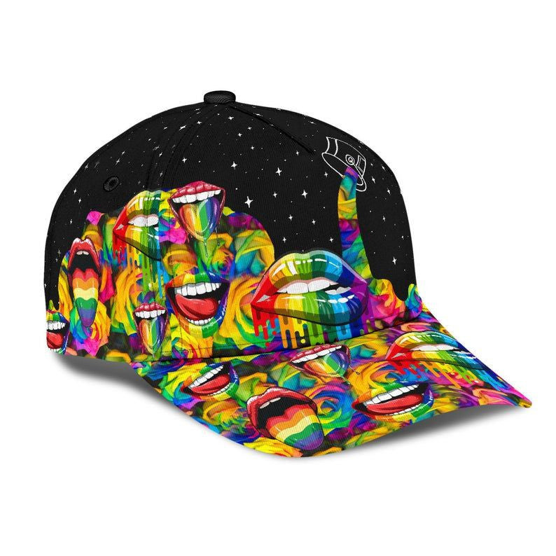 Lgbt Lips Classic Cap 3D Unisex Hat, Gift For Her, Human Cap, Trending Cap, American Cap Trucker Hats Custom Hats Gifts For Men & Women
