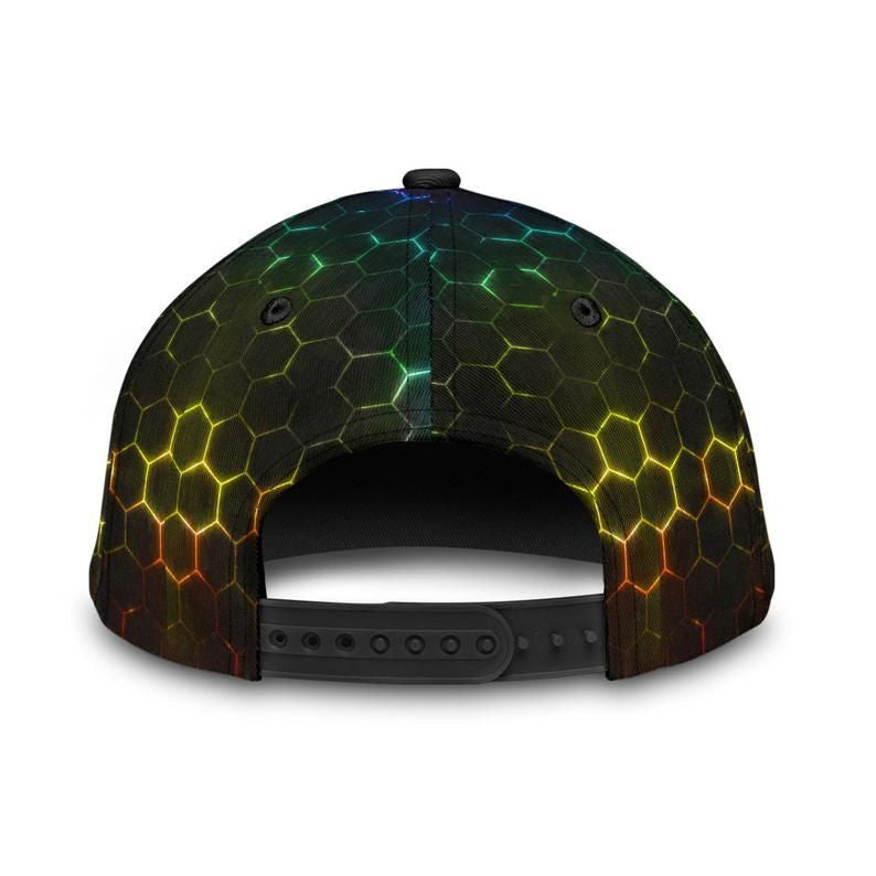 Lgbt Neon Hexagon Hat Classic Cap Strapback Cap 3D, Gift For Her, Human Cap, Trending Cap, American Cap Trucker Hats Custom Hats Gifts For Men & Women