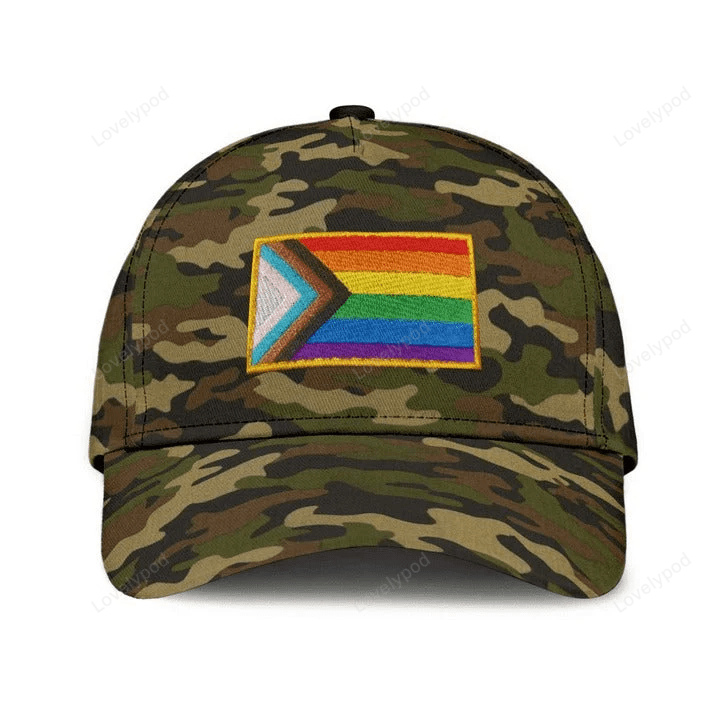 LGBT Pride All Over Printed Baseball Cap, Cool Camo Background Lgbt 3D Baseball Cap Hat, Lgbt Accessories Trucker Hats Custom Hats Gifts For Men & Women