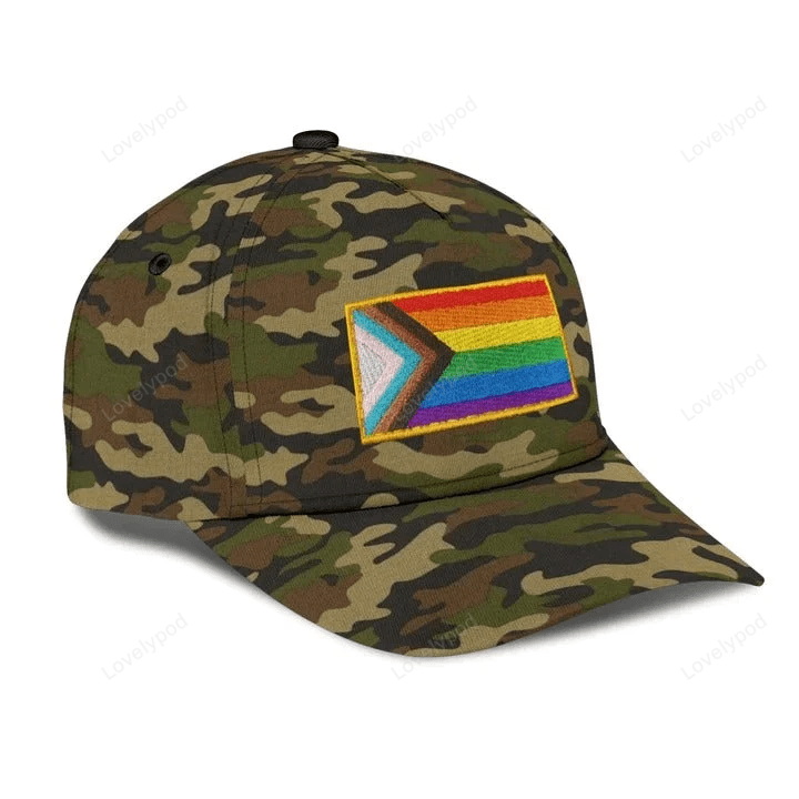 LGBT Pride All Over Printed Baseball Cap, Cool Camo Background Lgbt 3D Baseball Cap Hat, Lgbt Accessories Trucker Hats Custom Hats Gifts For Men & Women