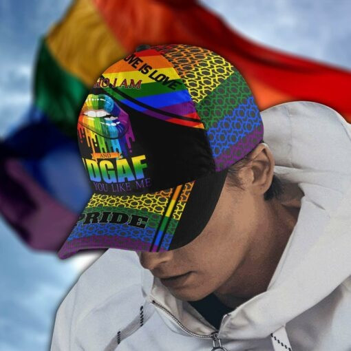 LGBT Pride Cap, I Am Who I Am And Idgaf If You Like Me 3D Baseball Cap For LGBT Pride Month Trucker Hats Custom Hats Gifts For Men & Women