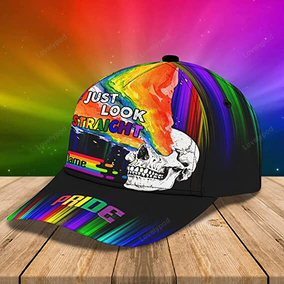 Lgbt Pride I Just Look Straight Rainbow Hats 3D classic cap Trucker Hats Custom Hats Gifts For Men & Women