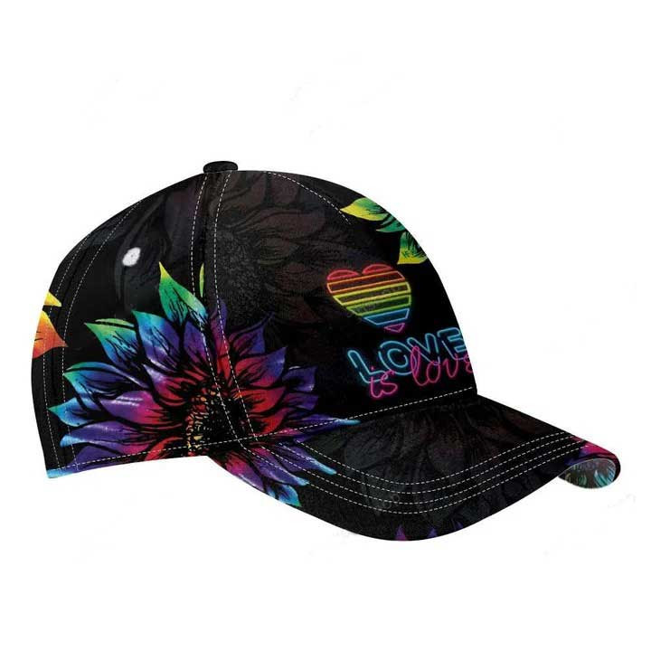 LGBT Pride Love Is Love Classic Cap, Gay Pride Baseball 3D Printed Cap, Pride Accessories Trucker Hats Custom Hats Gifts For Men & Women
