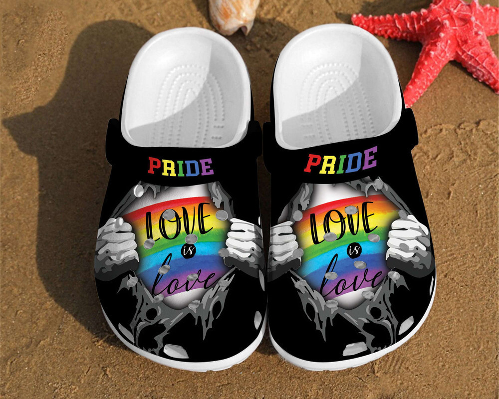 Lgbt Pride Love Is Rainbow For Men And Women Gift For Fan Classic Water Rubber clog Shoes Comfy Footwear