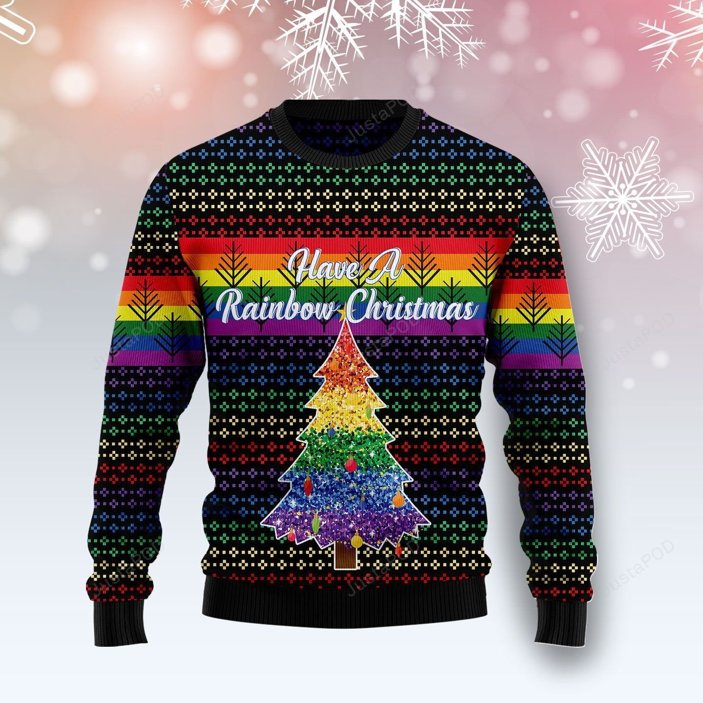 Lgbt Rainbow Ugly Christmas Sweater Adult 3D Funny Matching for family
