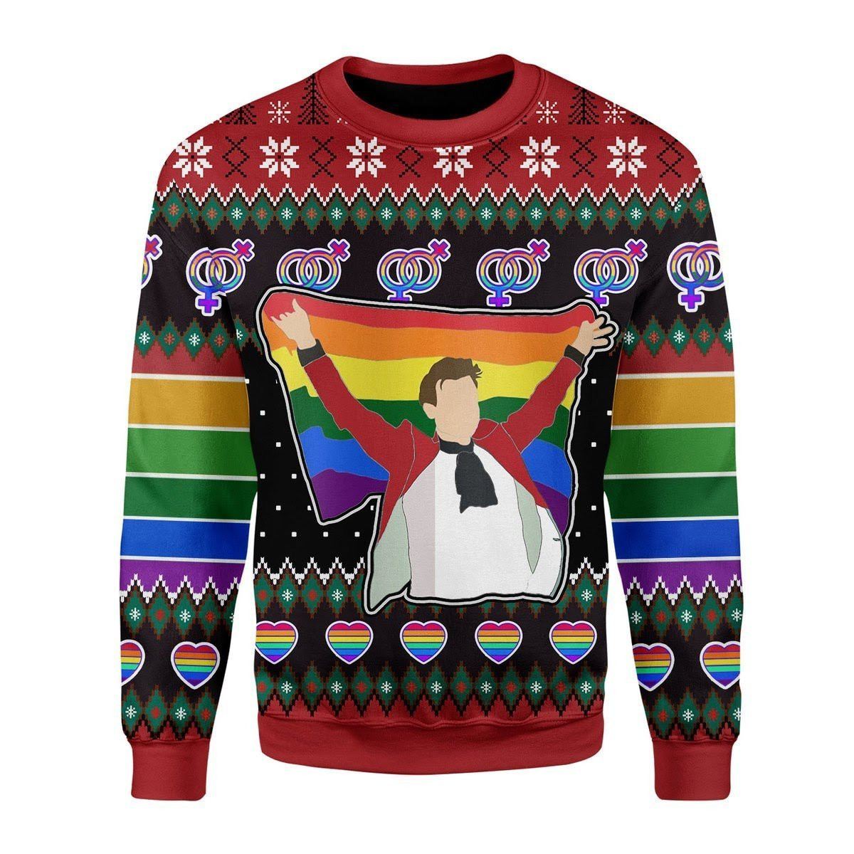 LGBT Ugly Christmas Sweater Adult 3D Funny Matching for family