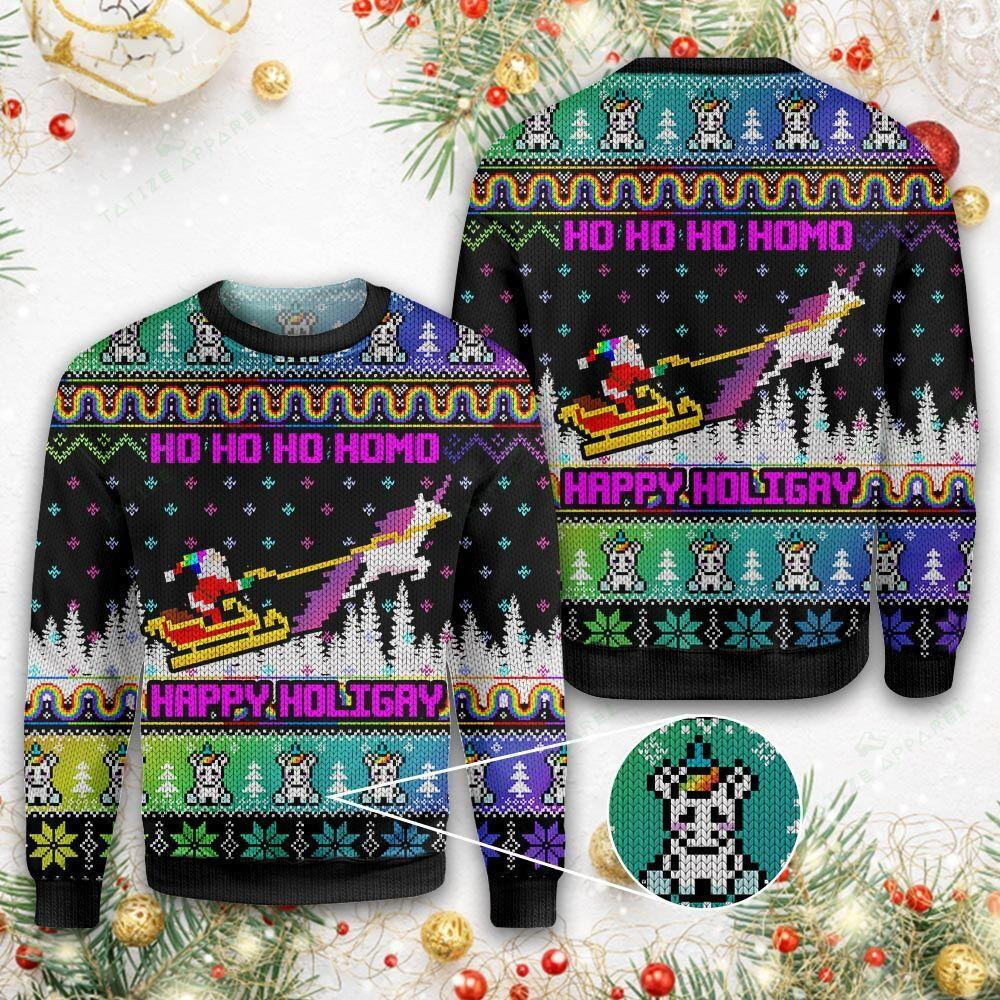 LGBT Ugly Christmas Sweater Adult 3D Funny Matching for family