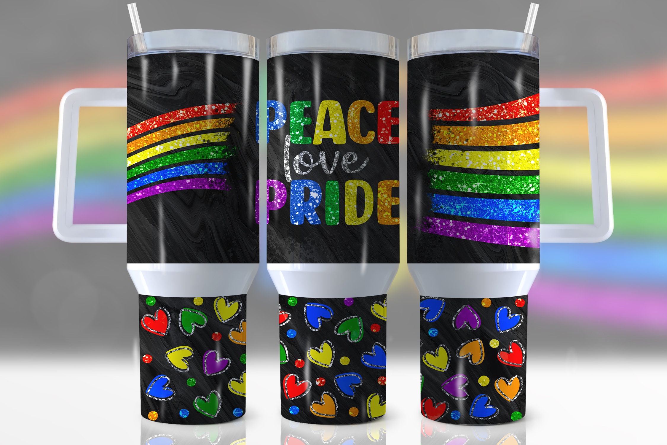 LGBTQ+ Peace Love Pride Custom Stanley Cup 40 oz 30 oz Tumbler With HandleTVC2301953