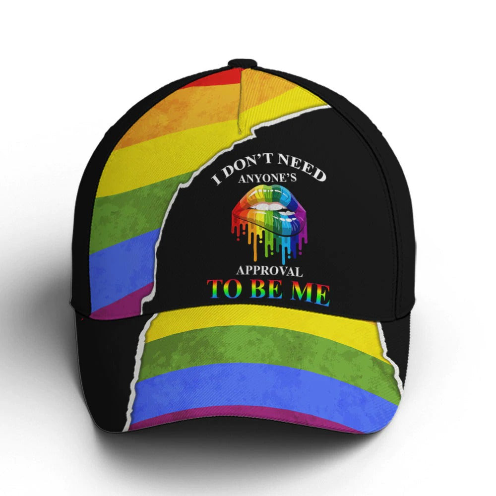 LGBTQ Pride Baseball Cap, I Don't Need Anyone's Approval To Be Me Classic Cap, Pride Accessories Trucker Hats Custom Hats Gifts For Men & Women