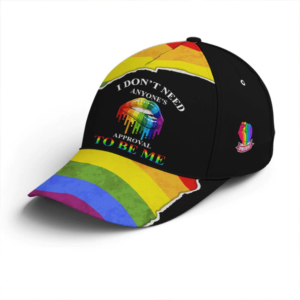 LGBTQ Pride Baseball Cap, I Don't Need Anyone's Approval To Be Me Classic Cap, Pride Accessories Trucker Hats Custom Hats Gifts For Men & Women
