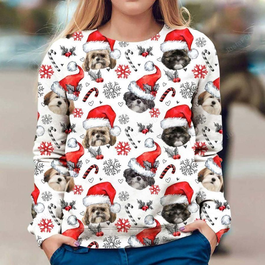 Lhasa Apso Dog Ugly Christmas Sweater Adult 3D Funny Matching for family
