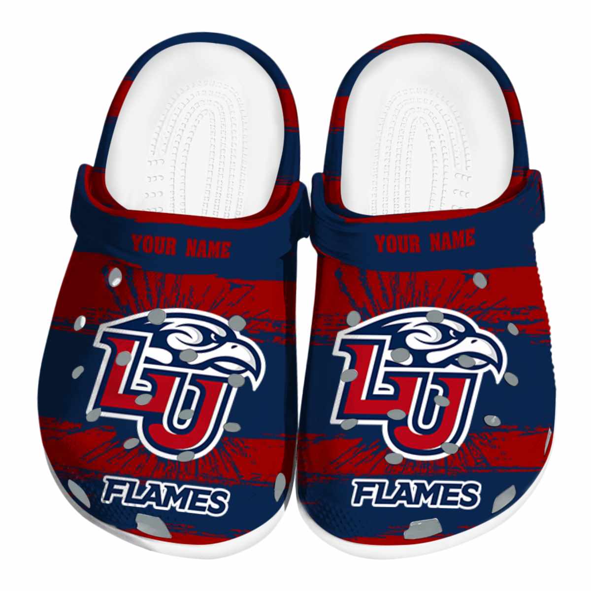 Liberty Flames NCAA Sport Crocs Crocband Clogs Shoes Comfortable For Men Women and Kids