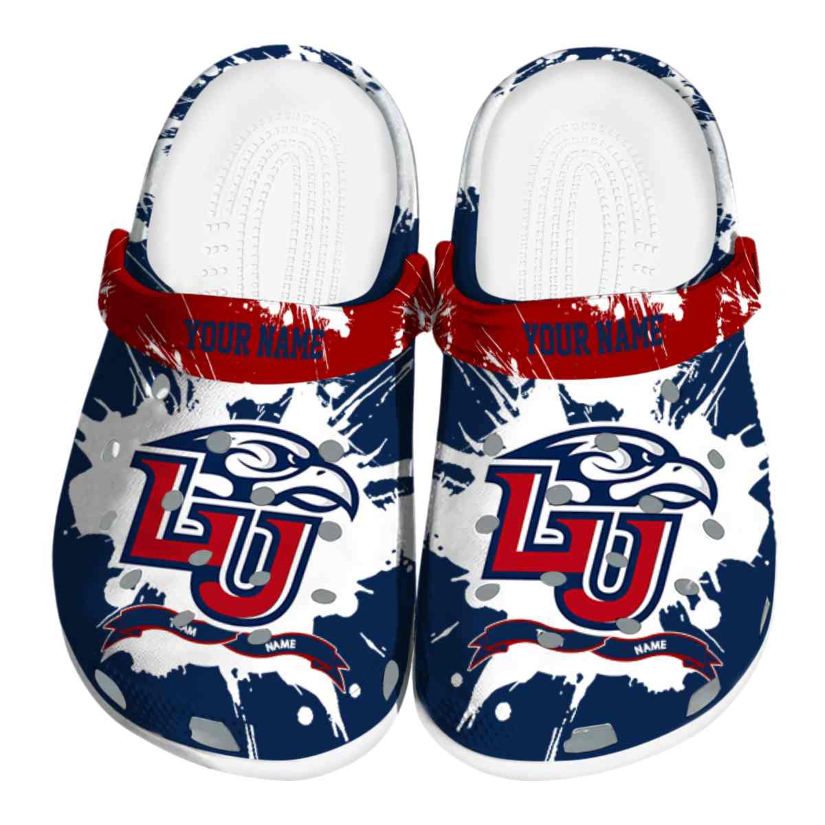 Liberty Flames NCAA Sport Crocs Crocband Clogs Shoes Comfortable For Men Women and Kids