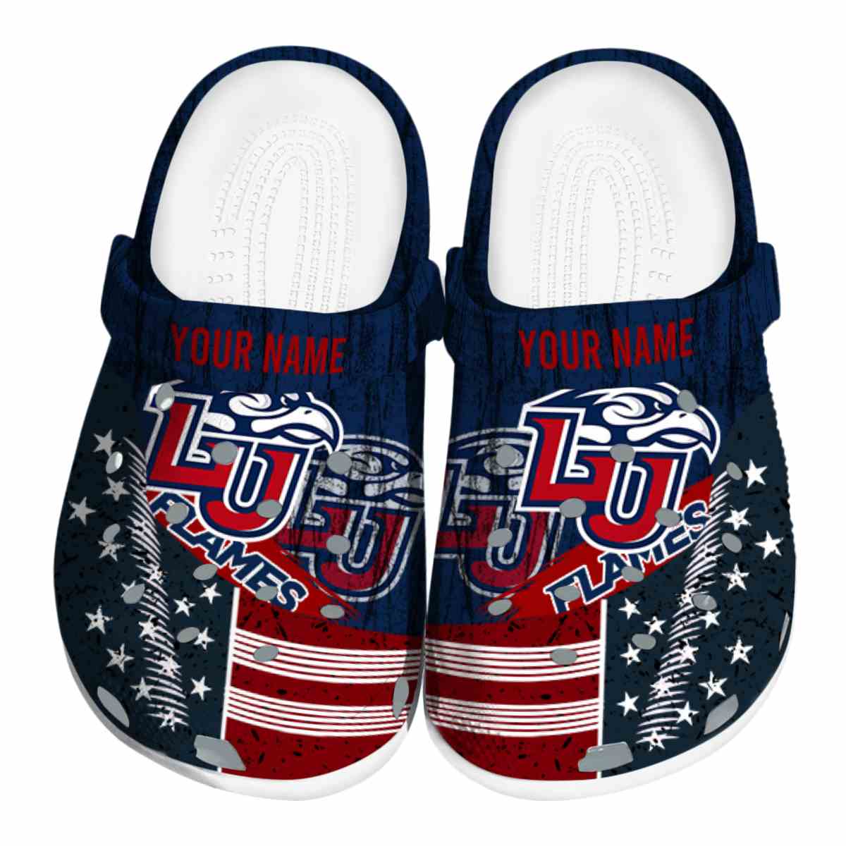 Liberty Flames NCAA Sport Crocs Crocband Clogs Shoes Comfortable For Men Women and Kids