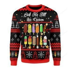 Lick Me Till Ice Cream Ugly Christmas Sweater Adult 3D Funny Matching for family