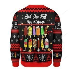 Lick Me Till Ice Cream Ugly Christmas Sweater Adult 3D Funny Matching for family - Image 2