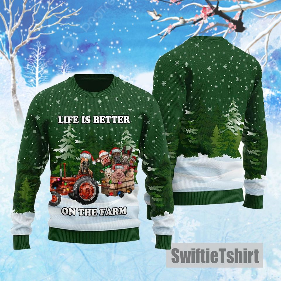 Life is Better On The Farm ugly christmas