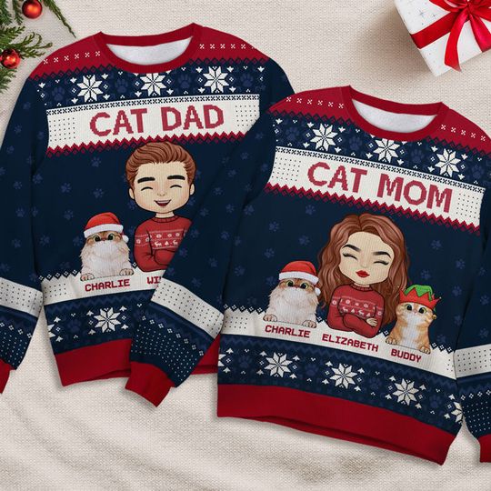 Life Is Better With Cats - Cat Personalized Custom Ugly Sweatshirt - Unisex Wool Jumper - Christmas Gift For Pet Owners, Pet Lovers - Image 6