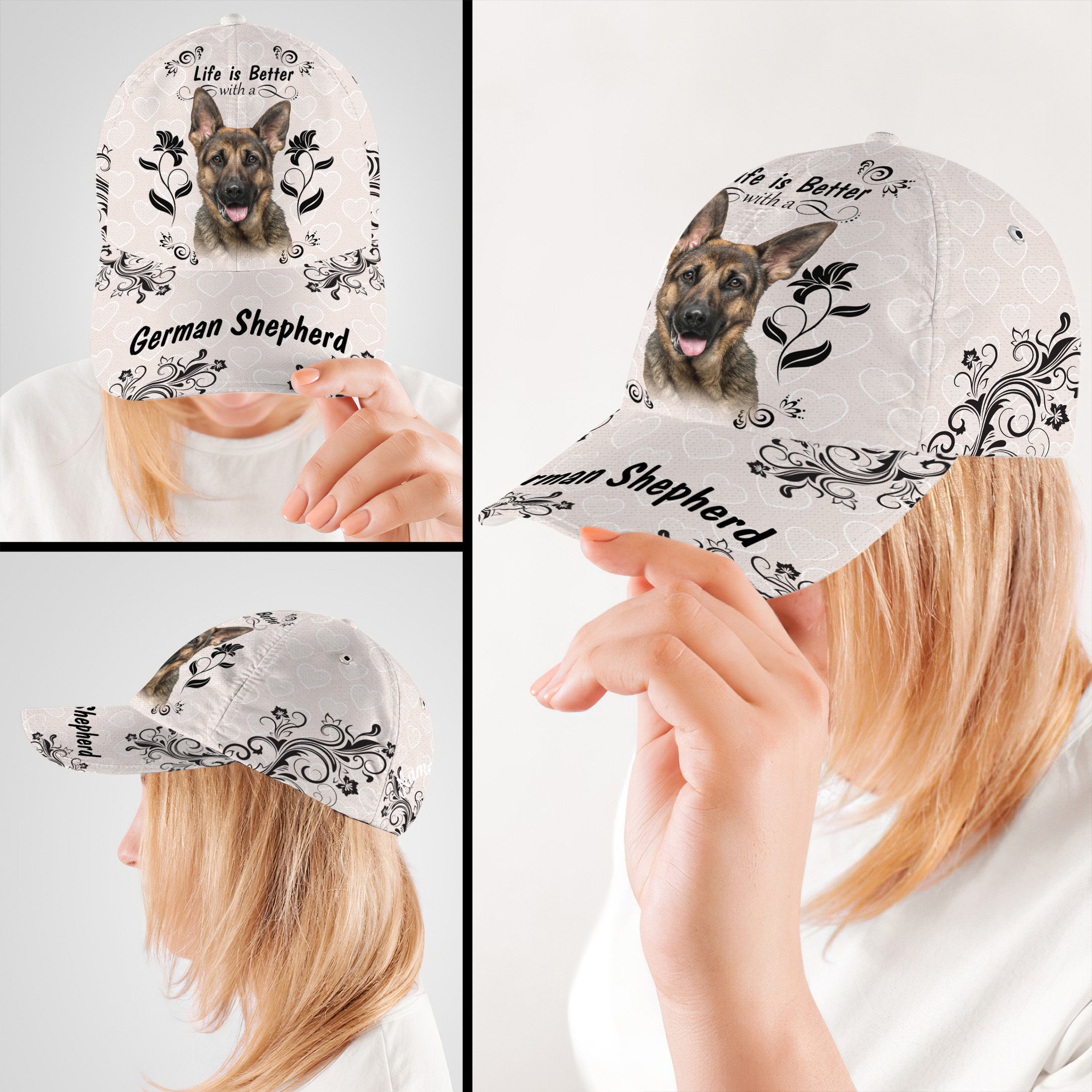 Life Is Better With German Shepherd Hat Classic Cap Trucker Hats Custom Hats Gifts For Men & Women