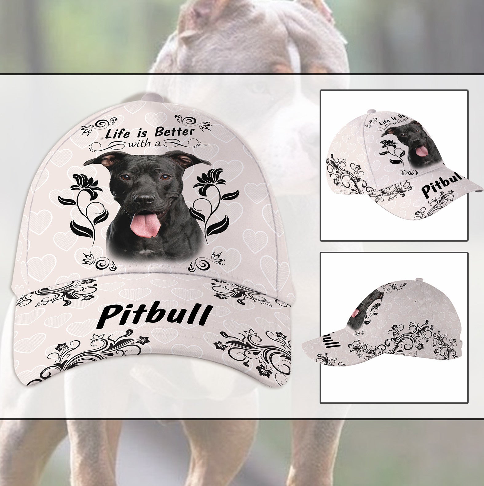 Life Is Better With Pitbull Hat Classic Cap Trucker Hats Custom Hats Gifts For Men & Women