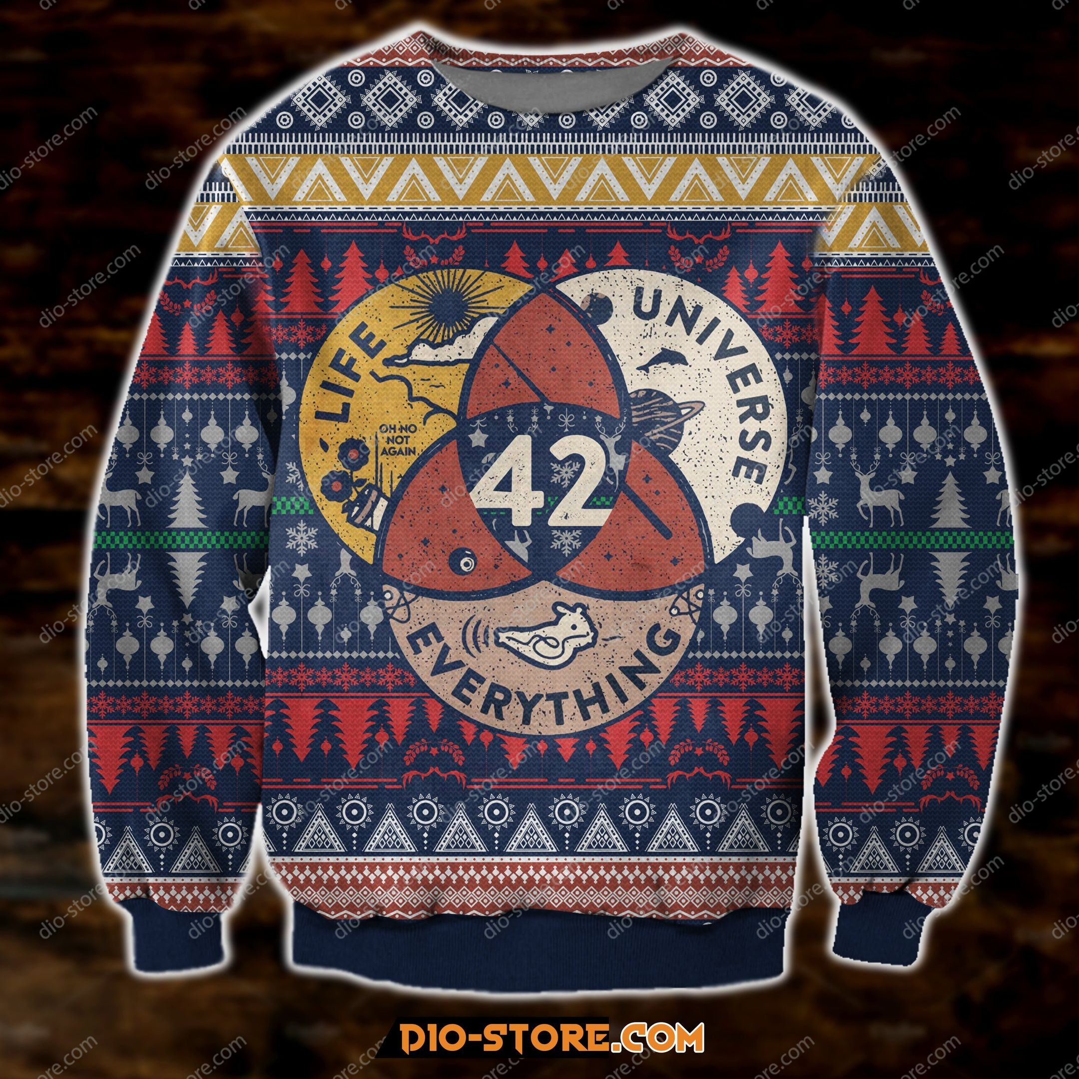Life The Universe And Everything 42 For Unisex Ugly Christmas Sweater Adult 3D Funny Matching for family