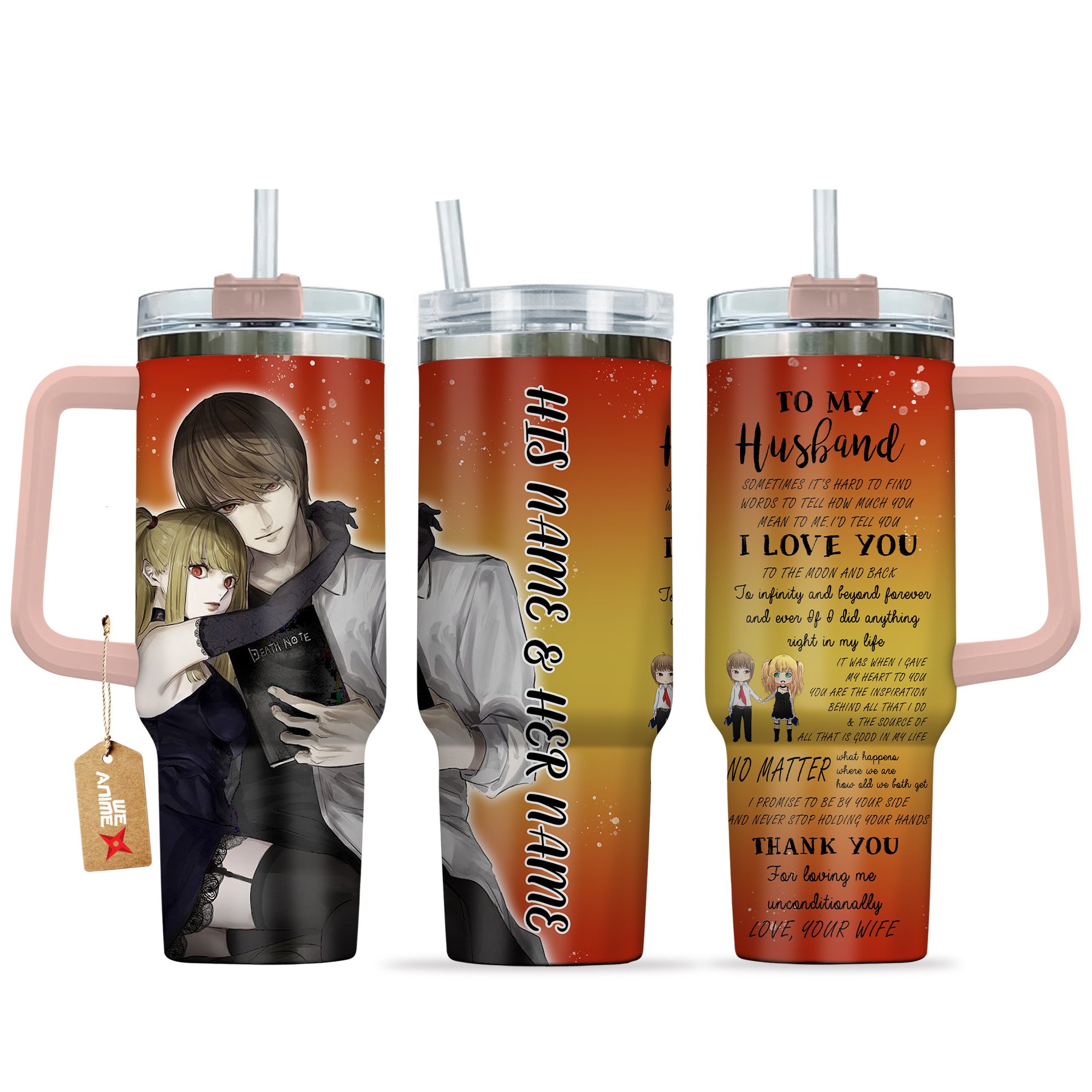 Light & Misa Death Note Anime Valentine Custom Stanley Cup 40 oz 30 oz Tumbler With HandleTVC2301168