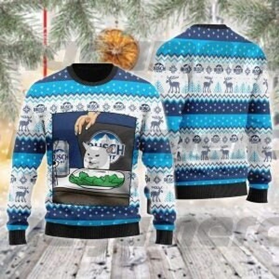 Light Beer Cat Meme All-Over Print Sweater, Christmas Gift