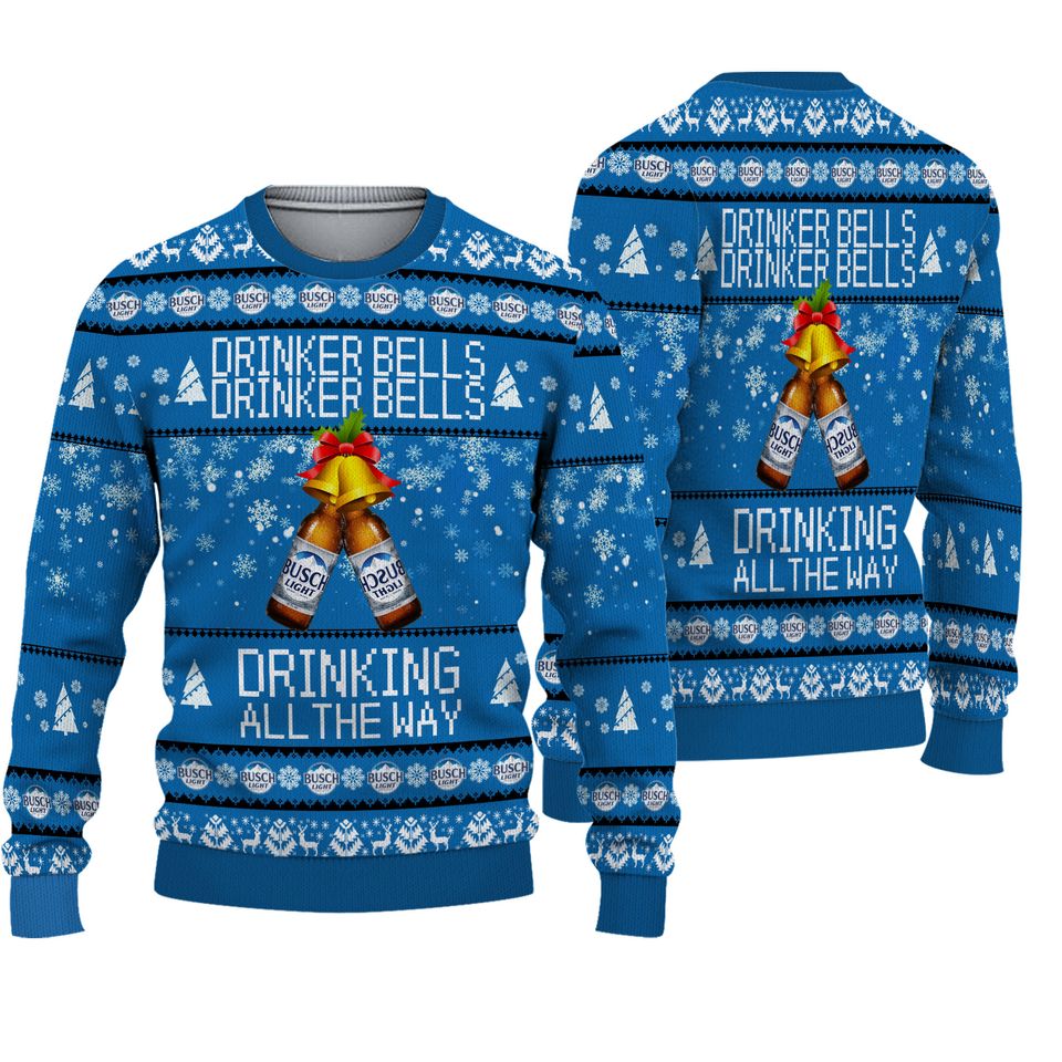 Light Beer Drinker Bells Drinker Bells Drinking Christmas 3D Sweater
