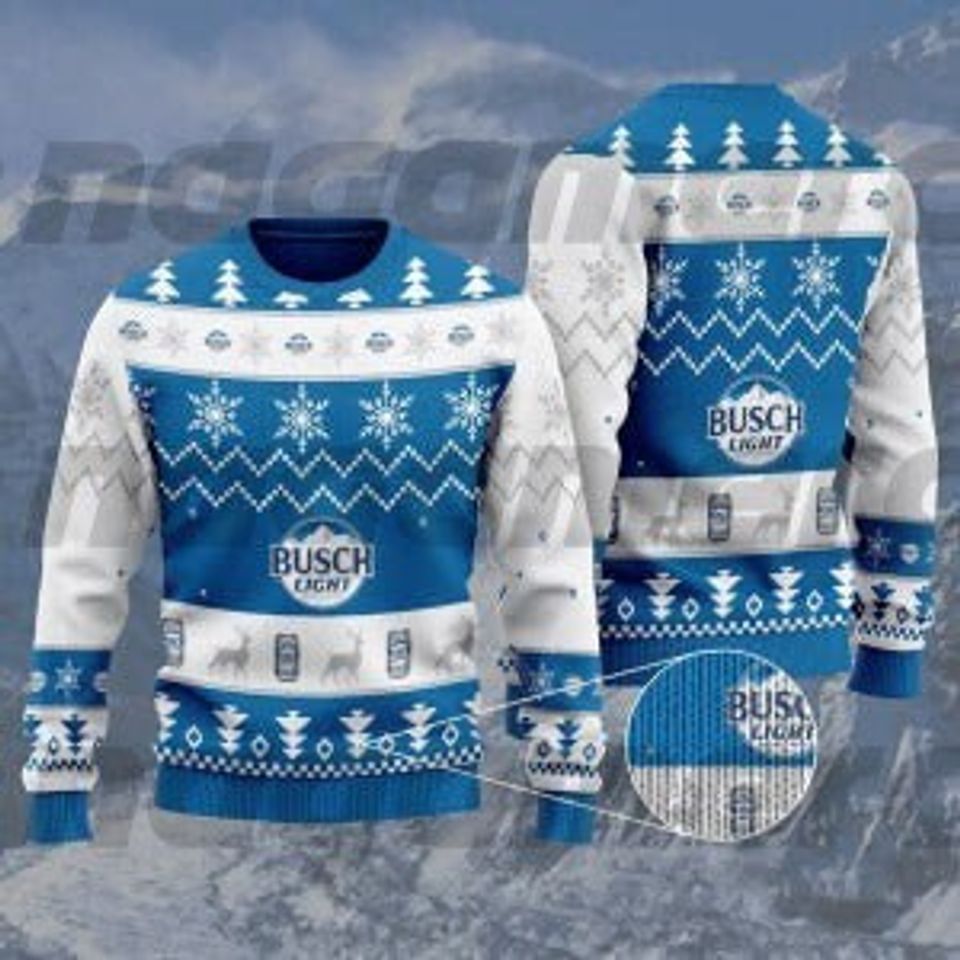 Light Beer Ugly Christmas Sweater, Busch Beer Fan Gift