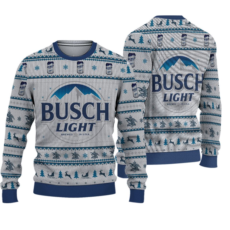 Light Beer Ugly Christmas Sweater, Busch Beer Gift
