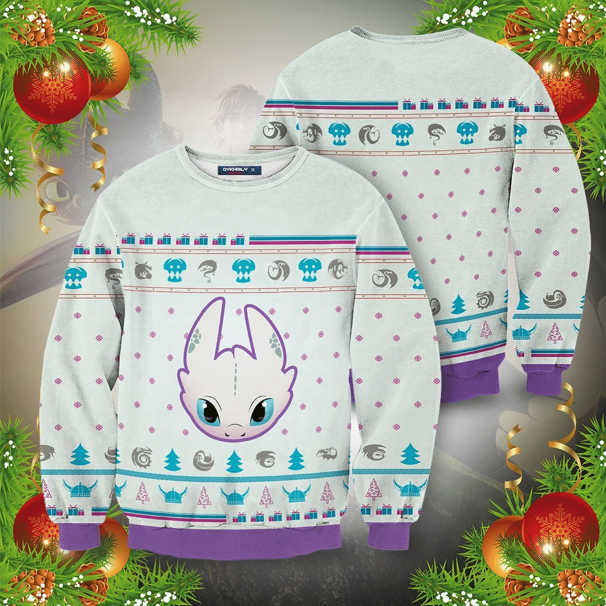 Light Fury Ugly Christmas Sweater Adult 3D Funny Matching for family